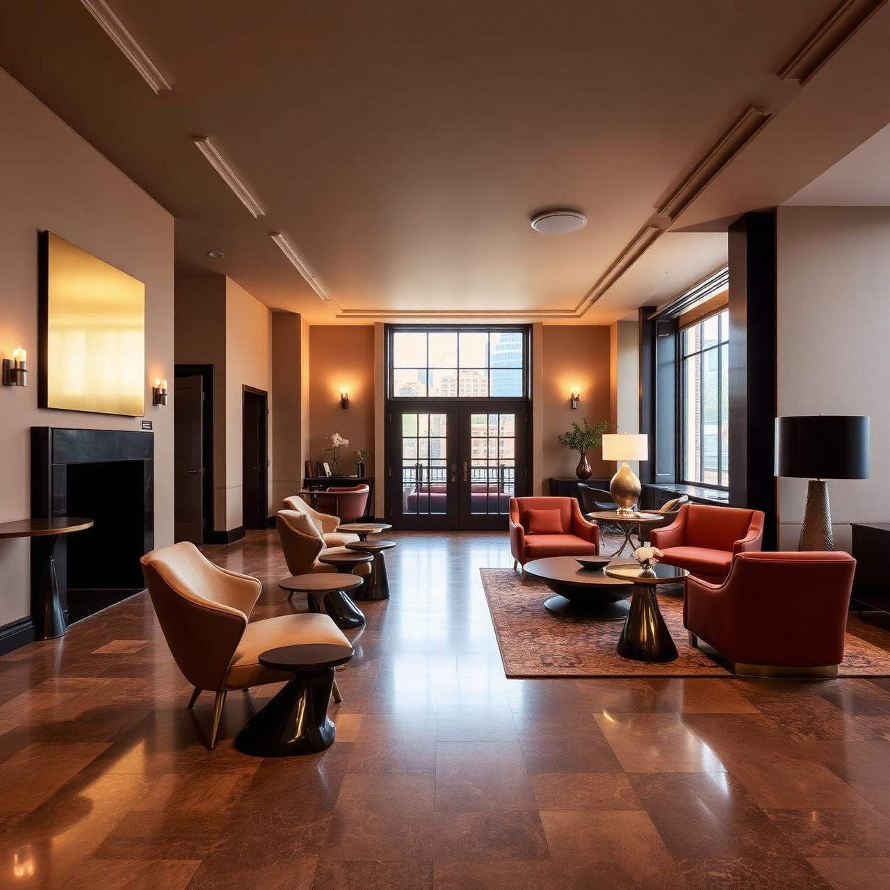 Boutique hotel lobby